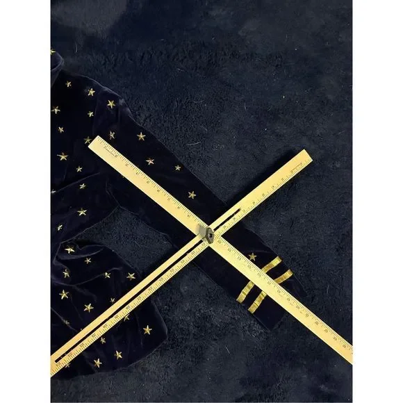 Vintage 1960s Union Made Saks Fifth Ave Blue Velour Star All Over Blazer Jacket - Picture 9 of 10